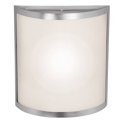 Access Lighting Artemis 2-light Brushed Steel Wall Sconce with Opal Glass
