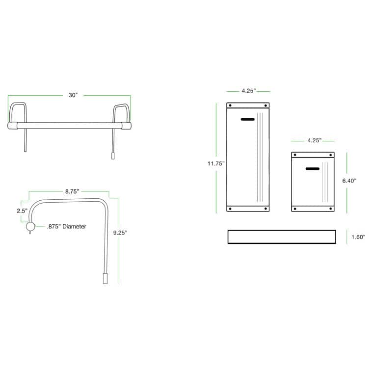 30" Tru-Slim LED Picture Light - Antique Brass