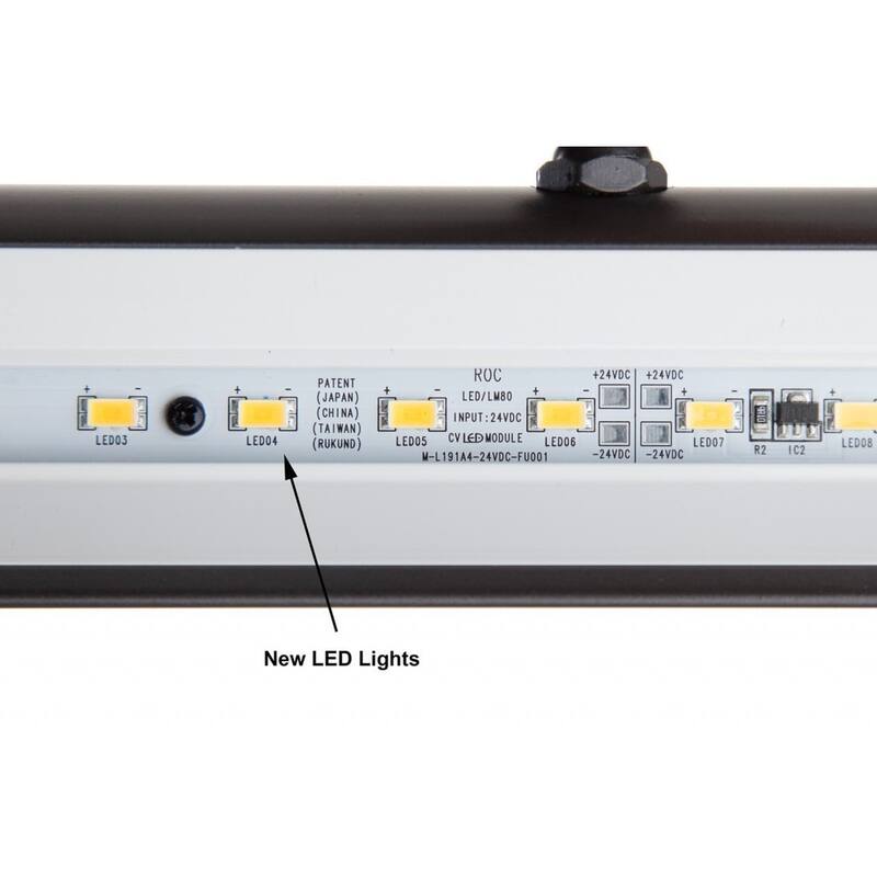 30" Tru-Slim LED Picture Light - Black with Brass Accents