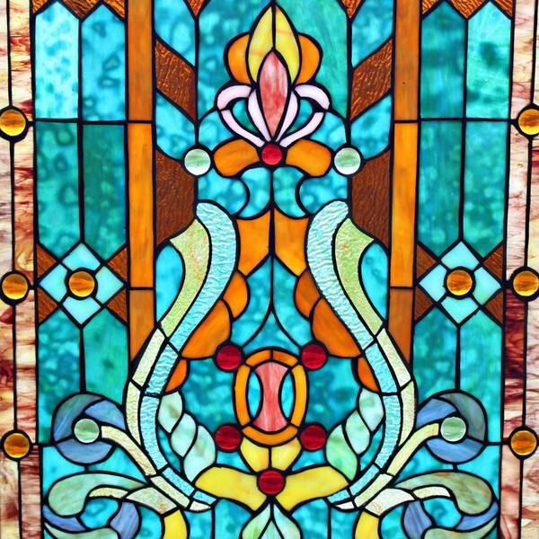 Shop 28 H Tiffany Style Stained Glass Fleur De Lis Fireplace