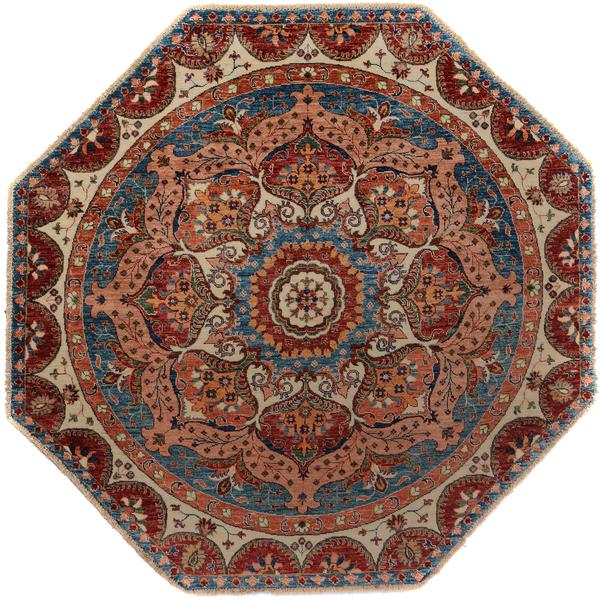 Arshs Fine Rugs Kurjean Arya Collection Red Ivory Wool Hand Arshs Fine Rugs Kurjean Arya Collection Red Ivory Wool Hand Knotted Rug 6