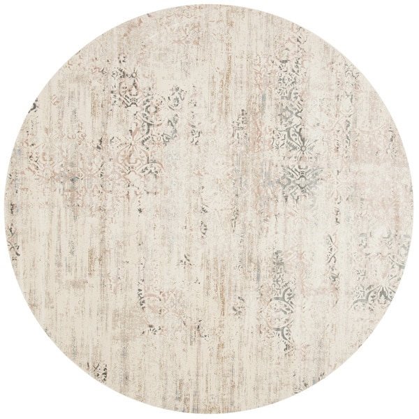 Shop Distressed Antique Ivory/ Grey Vintage Inspired Round Rug 7'10
