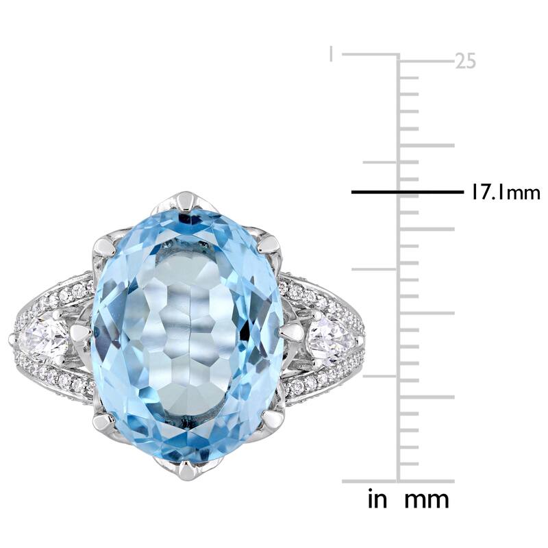 Miadora Signature Collection 14k White Gold Natural Apetite and 1 1/10ct TDW Diamond Vintage Filigre - Green