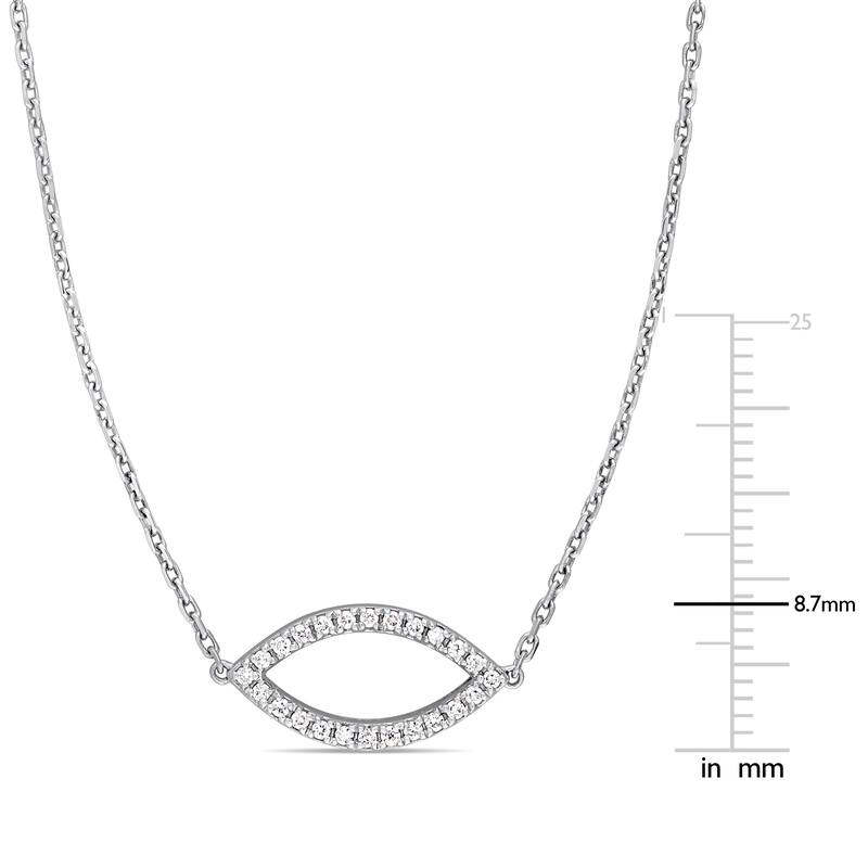 Miadora Signature Collection 14k White Gold 4/5ct TDW Diamond Open Marquise and Round-Shaped Stationed Necklace