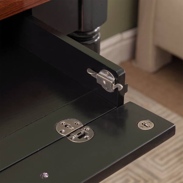 Shop Kd Furnishings Black 2 Tone Turned Leg Center Drawer Laptop