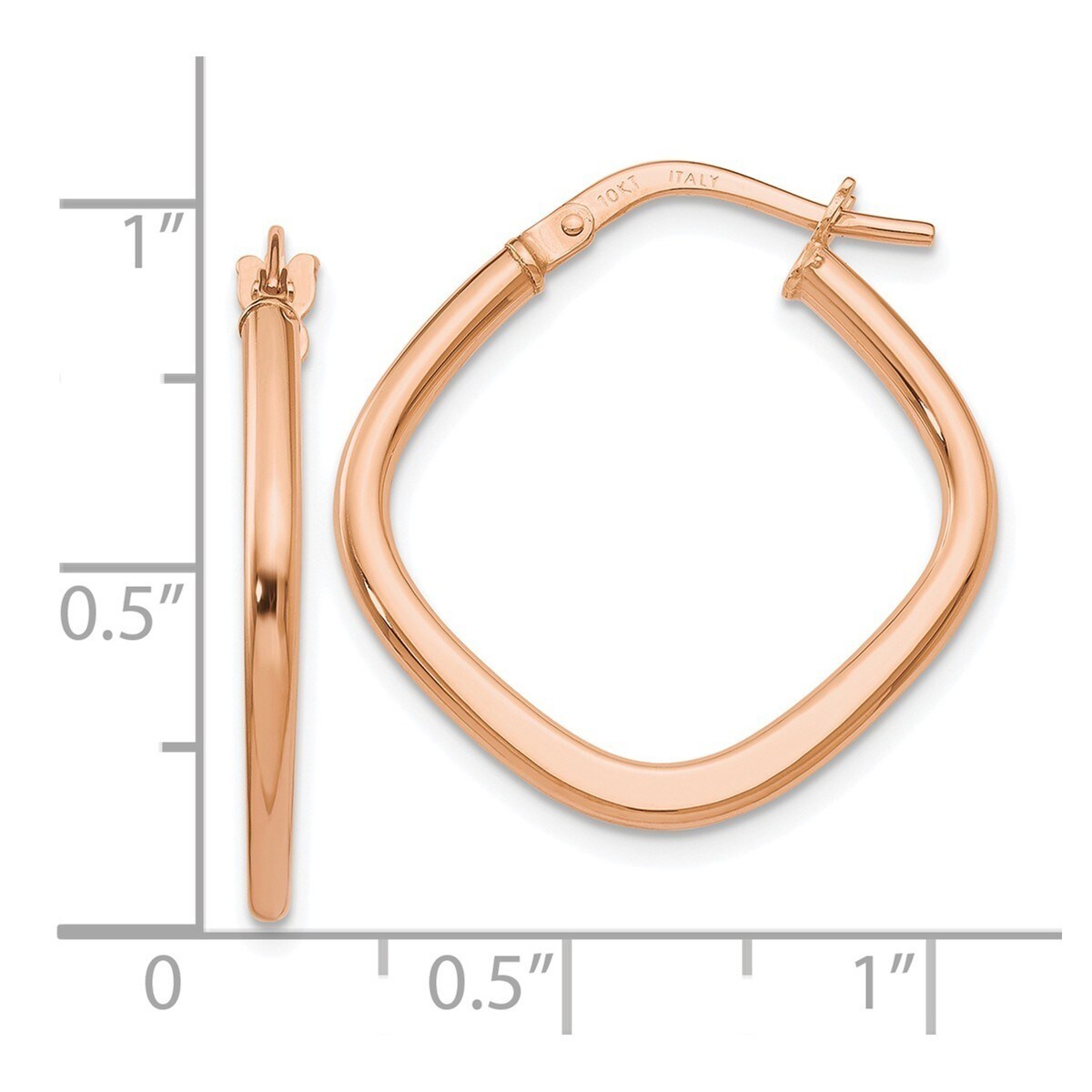 rose gold square hoop earrings