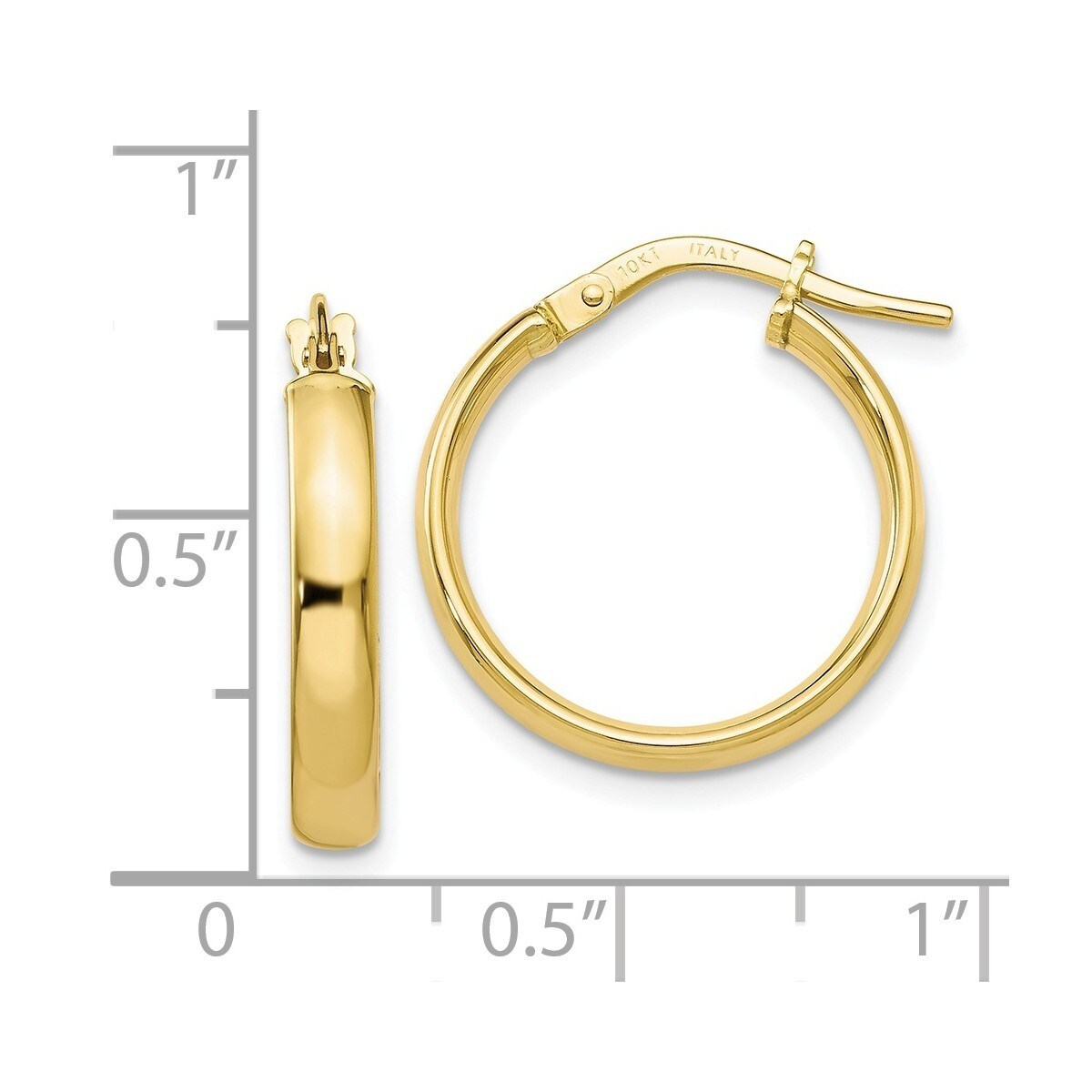 10 Karat Gold Polished Hoop Earrings By Versil On Sale Overstock