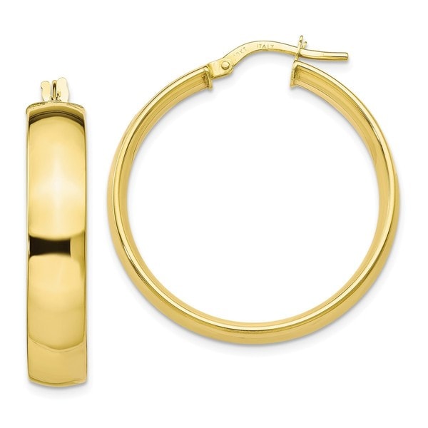 Versil 10 Karat Gold Polished Hoop Earrings Free Shipping Today Versil 10 Karat Gold Polished Hoop Earrings