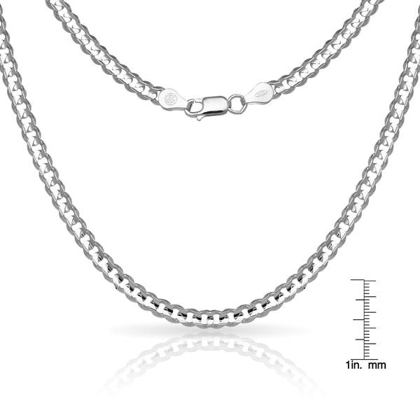 Solid 925 Sterling Silver Men's Italian 