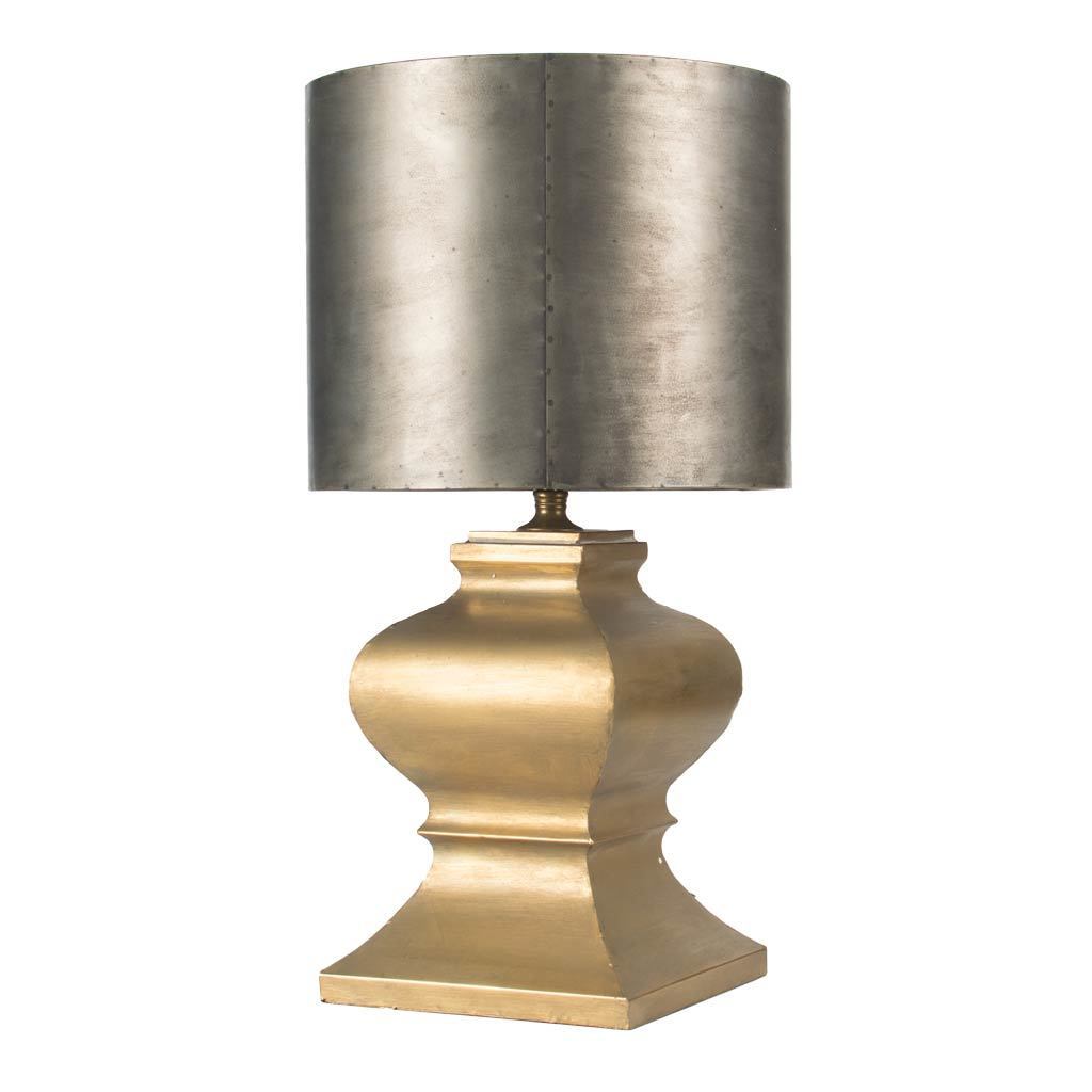 silver and gold lamp