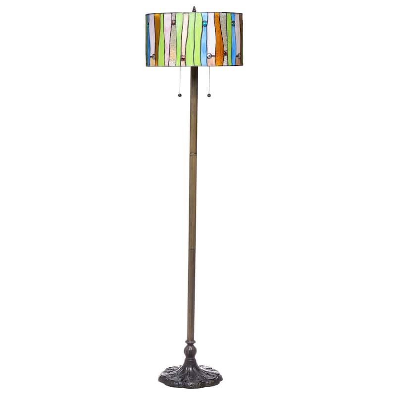 Serena d'italia Tiffany-style Drum Contemporary Floor Lamp