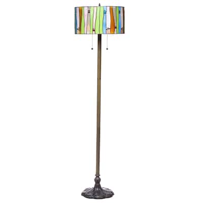 Serena d'italia Tiffany-style Drum Contemporary Floor Lamp