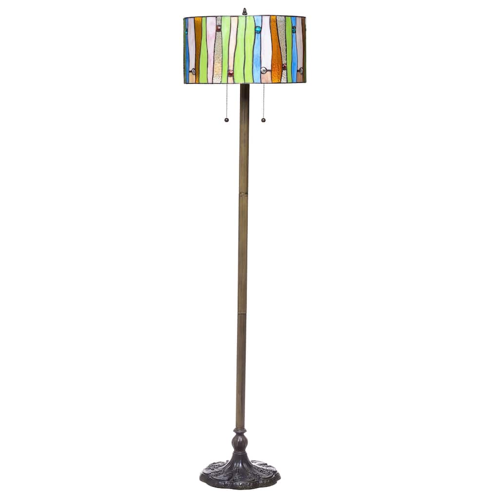 Serena d'italia Tiffany-style Drum Contemporary Floor Lamp