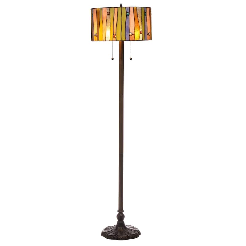 Serena d'italia Tiffany-style Drum Contemporary Floor Lamp