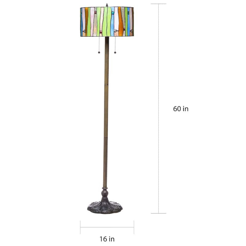 Serena d'italia Tiffany-style Drum Contemporary Floor Lamp