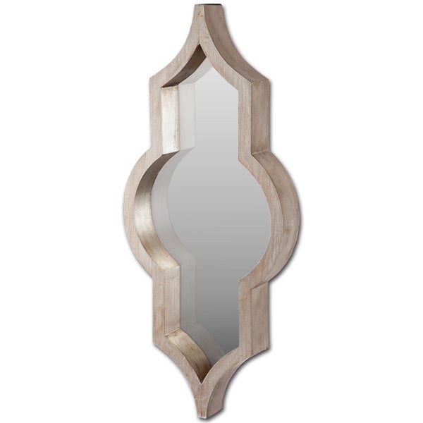 Mercana Tamanar I Natural Wood Finish Metal Mirror - Light Brown - A/N
