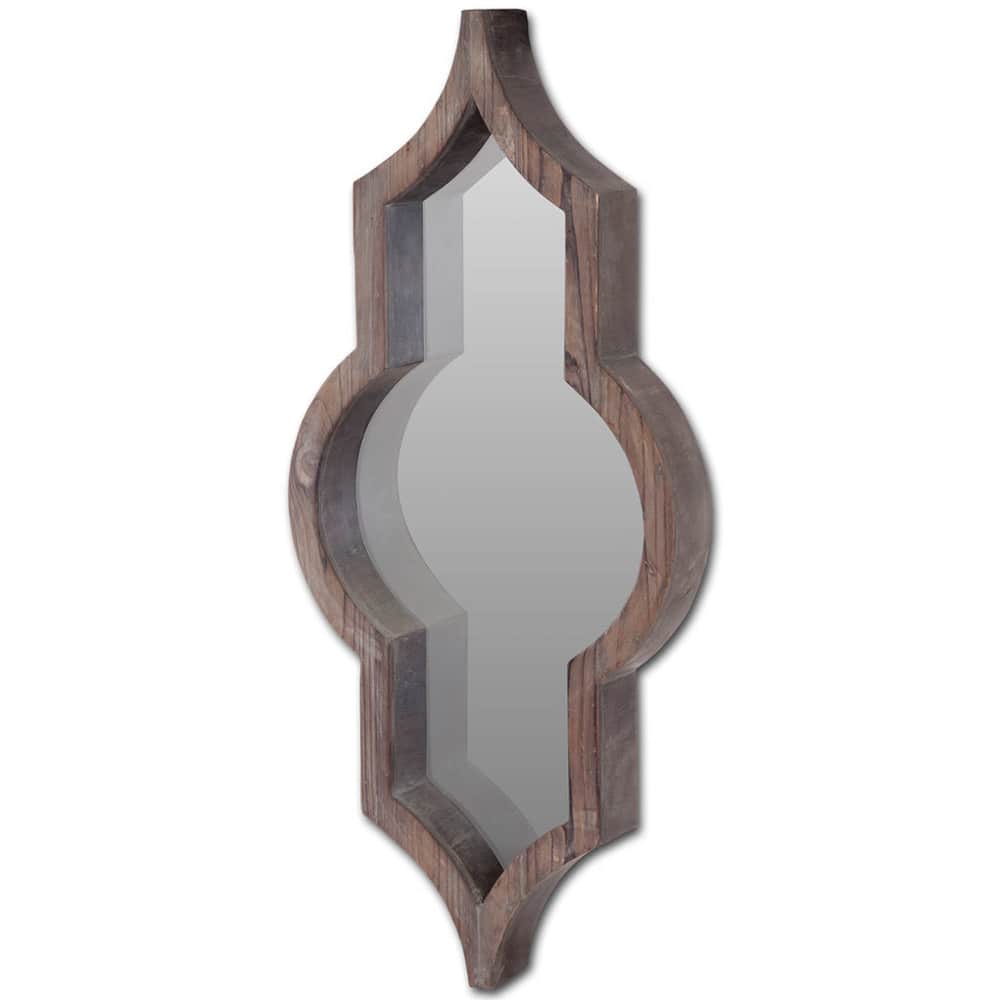 Tamanar Solid Wood Frame Moroccan Inspired Mirror - 34" x 15"