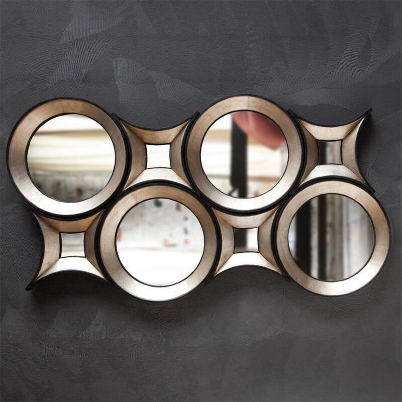 Ovallas Champagne Wood Frame Star-Shaped Mirror - 16" x 16" - 16"W x 16"H x 4"D