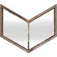 preview thumbnail 1 of 3, Chevren Brown Wood Frame Chevron Shaped Mirror - 26" x 23"