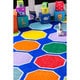 preview thumbnail 2 of 7, Nuloom Blue Playtime Geometric Octagons Educational Kids Area Rug
