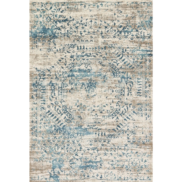 Augustus Ivory/ Blue Rug (2'7 x 3'9) - 2'7" x 3'9"