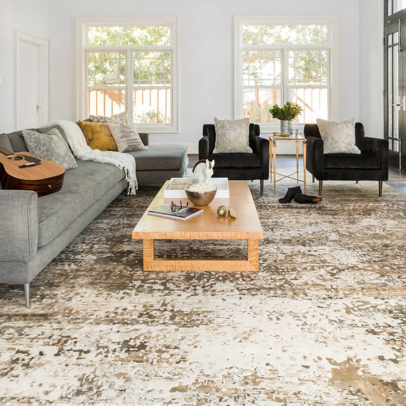 Alexander Home Augustus Modern Distressed Abstract Rug