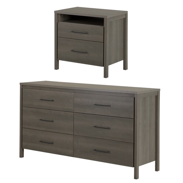 South Shore Gravity Grey Maple 6-drawer Double Dresser and ...