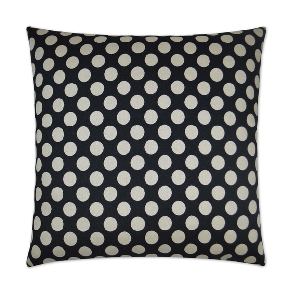 Van Ness Studio Polka Dots Black Down and Feathered filled 24 inch Decorative Throw Pillow