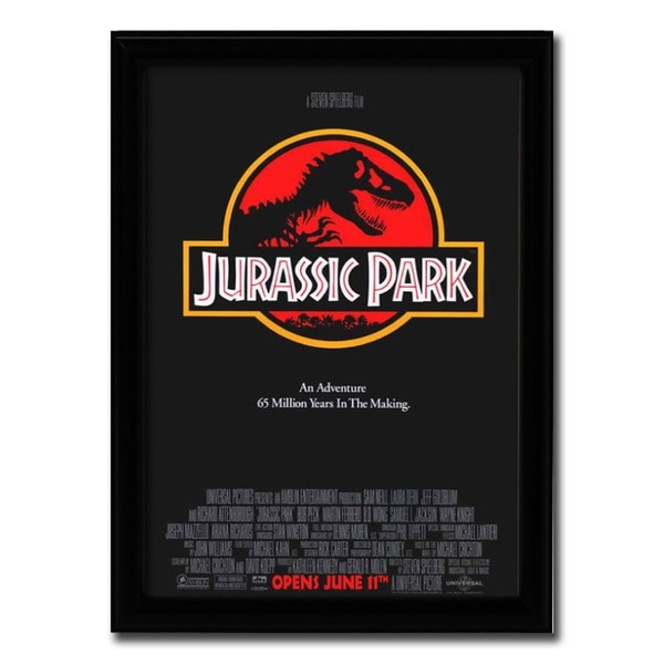 Framed Jurassic Park movie poster