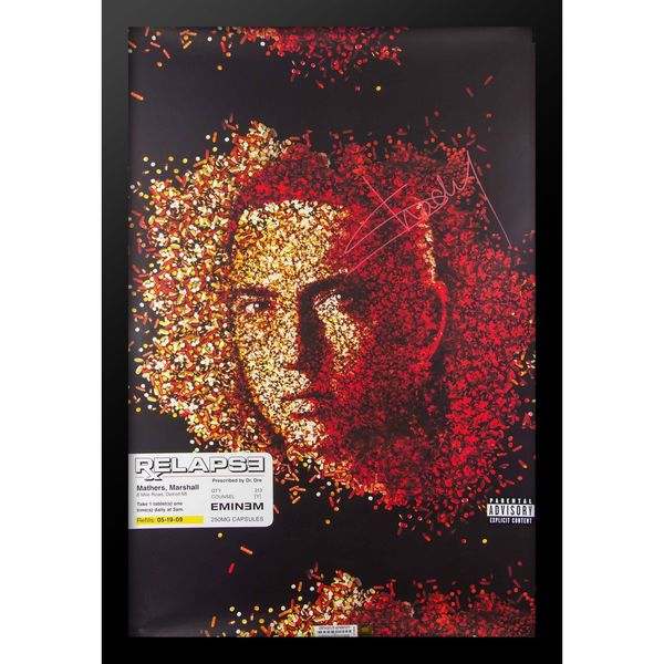Framed Autographed Eminem Poster
