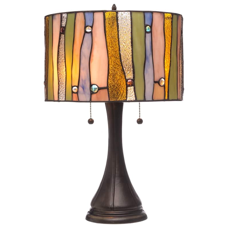 Tiffany Style Drum Contemporary Table Lamp
