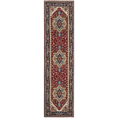 ecarpetgallery Hand-Knotted Serapi Heritage Red Wool Rug (2'5 x 9'10)