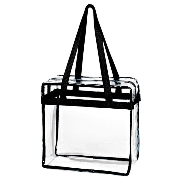 Shop Crystal Clear Transparent PVC Plastic Zippered Tote Bag - Free ...