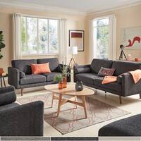 Oana Mid-Century Tapered Leg Seating Collection with Pillows by iNSPIRE Q Modern