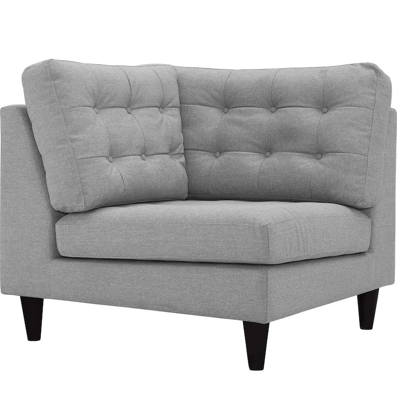 Modway Empress Upholstered Fabric Corner Sofa - Light Gray