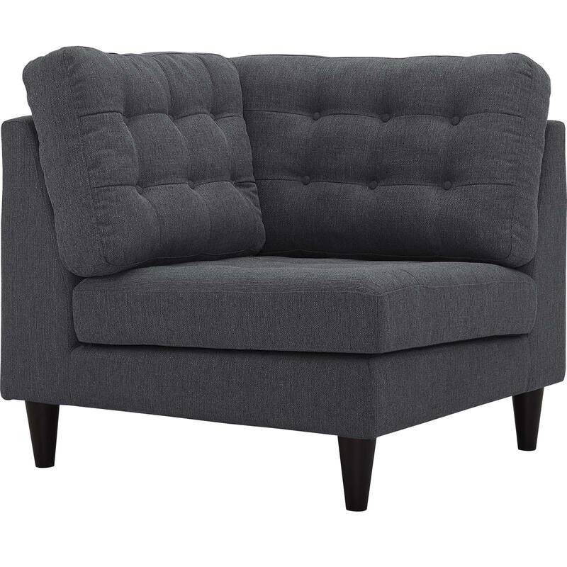 Modway Empress Upholstered Fabric Corner Sofa - Pewter