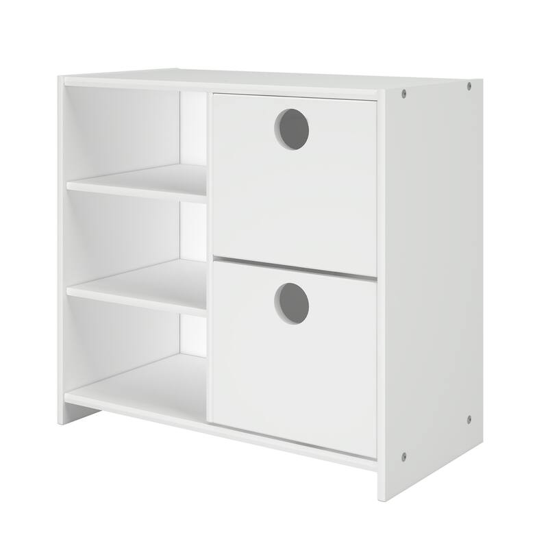 Donco Kids 2 Drawer Chest with Shelves - White