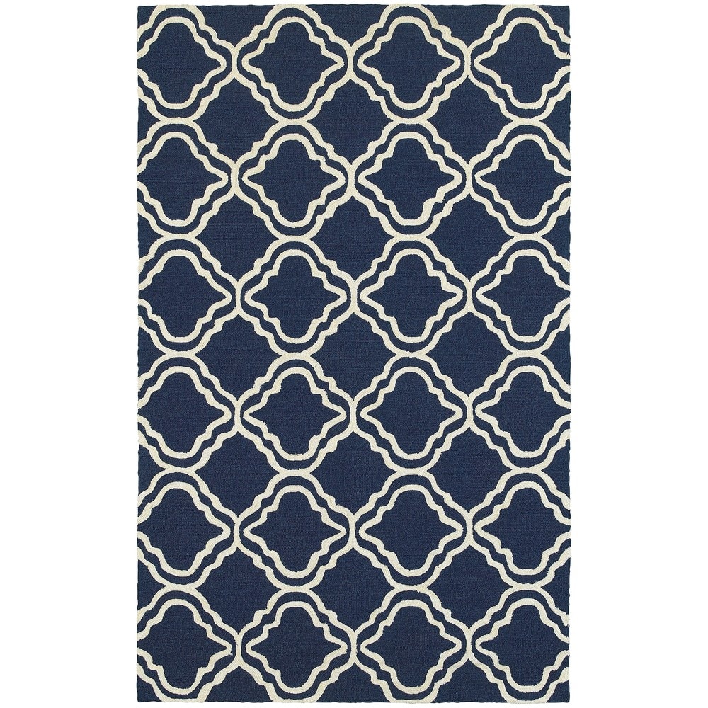 Style Haven Axel Scallop Trellis Hand-Hooked Indoor/ Outdoor Rug
