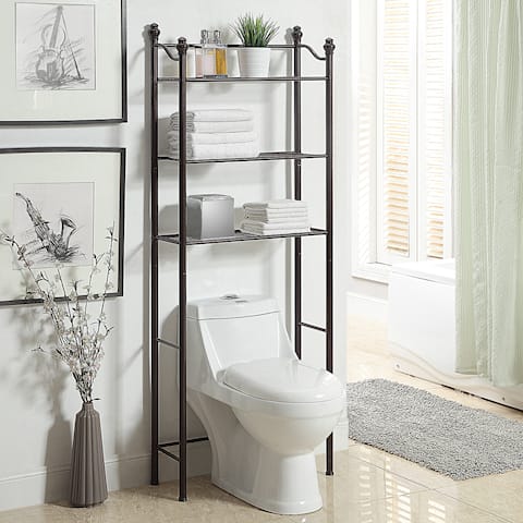 Organize It All 3 Tier Over the Toilet Space Saver in Oil Rubbed Bronze - 25.25 x 10.25 x 64.50