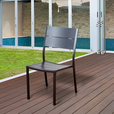 Mandalay Grey Aluminum Patio Dining Side Chairs by Havenside Home