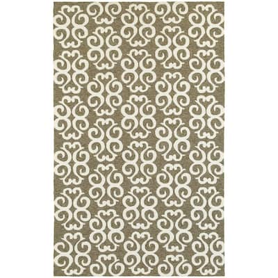Style Haven Alexander Scrollwork Trellis Hand-hooked Indoor/Outdoor Rug