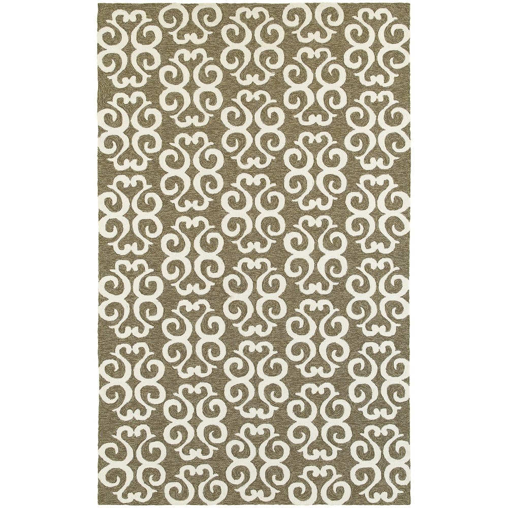 Style Haven Alexander Scrollwork Trellis Hand-hooked Indoor/Outdoor Rug