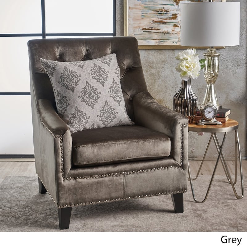 Jaclyn Velvet Club Chair by Christopher Knight Home