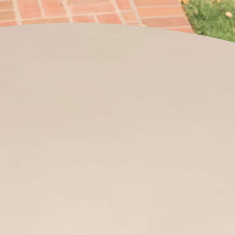 Goleta Outdoor Modern Lightweight Concrete Circular Dining Table with
