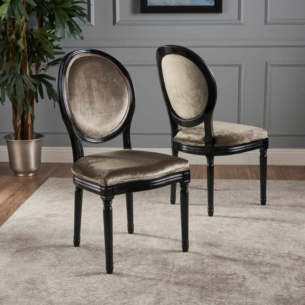 Pair of crushed discount velvet dining chairs