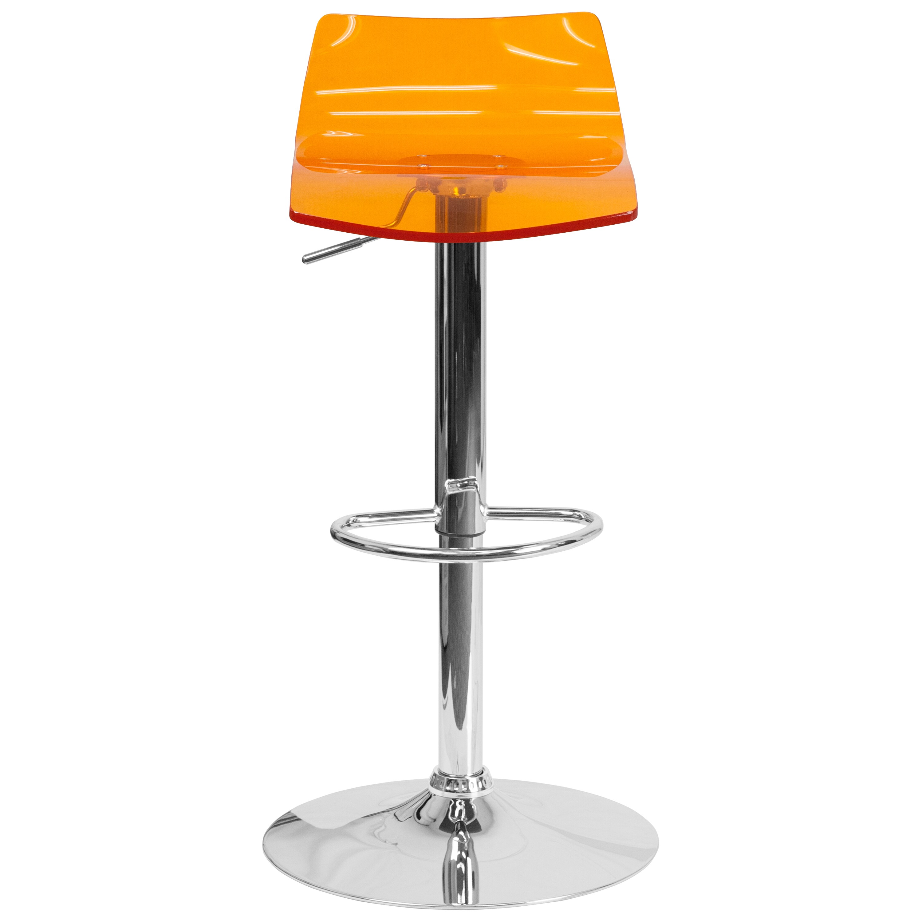 orange acrylic bar stools