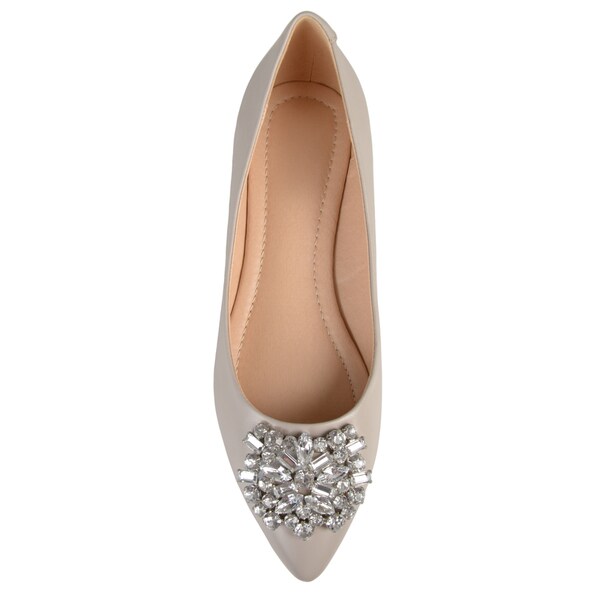 silver pointed toe flat shoes