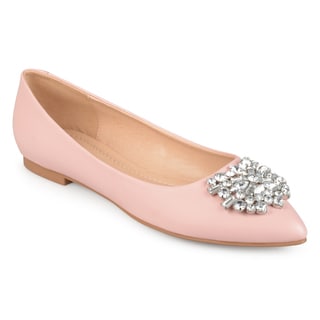 pink leather flats