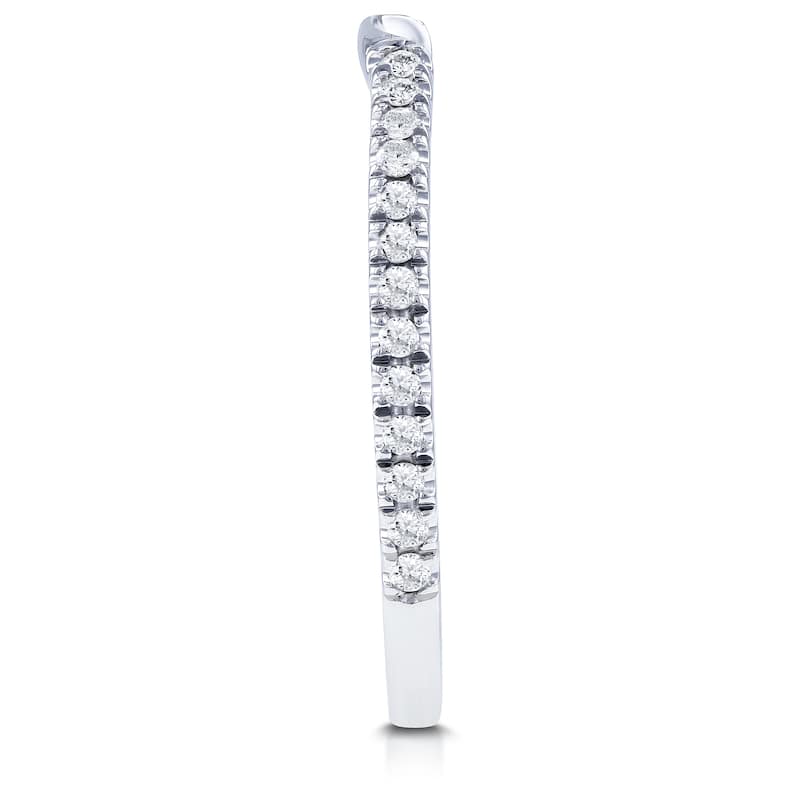 Annello by Kobelli 14k Gold 1/8ct TDW Diamond Curve Notched Wedding Ring