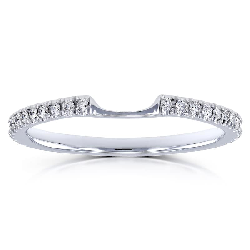 Annello by Kobelli 14k Gold 1/8ct TDW Diamond Curve Notched Wedding Ring